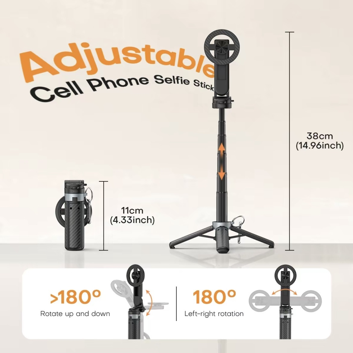 4-in-1 Magnetic Selfie Stick Tripod